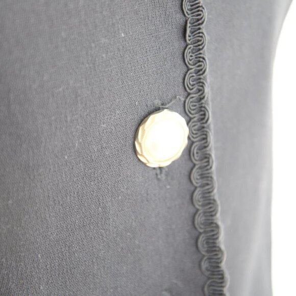 Vintage Black Cropped Pearl Button Blazer Sz M - Picture 7 of 8